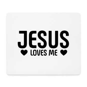 Jesus Loves Me - Mousepad (Querformat) - Weiß - Vorne