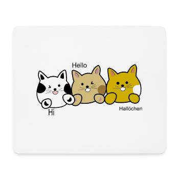 Cats - Mousepad (Querformat) - Weiß - Vorne
