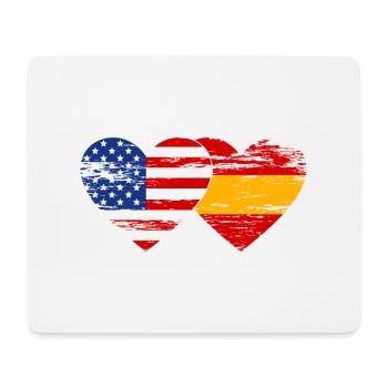 USA Spain flag heart used - Mouse Pad (horizontal) - white - Front