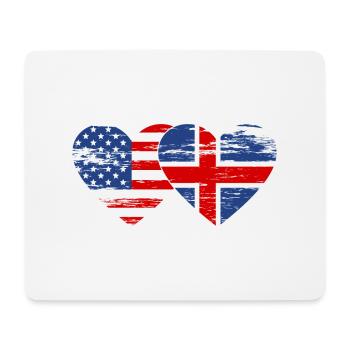 USA Iceland flag heart used - Mouse Pad (horizontal) - white - Front