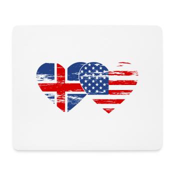 Iceland USA flag heart used - Mouse Pad (horizontal) - white - Front