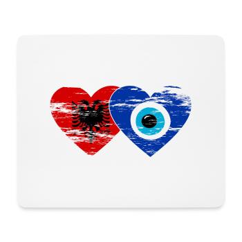 Albanien Nazarperle Flagge Herz used - Mousepad (Querformat) - Weiß - Vorne