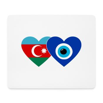 Azerbaïdjan Nazar Pearl Flag Coeur - Tapis de souris (format paysage) - blanc - Devant