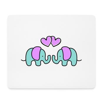 baby elefanten - Mousepad (Querformat) - Weiß - Vorne