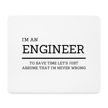 I'm an Engineer - Mousepad (Querformat) - Weiß - Vorne