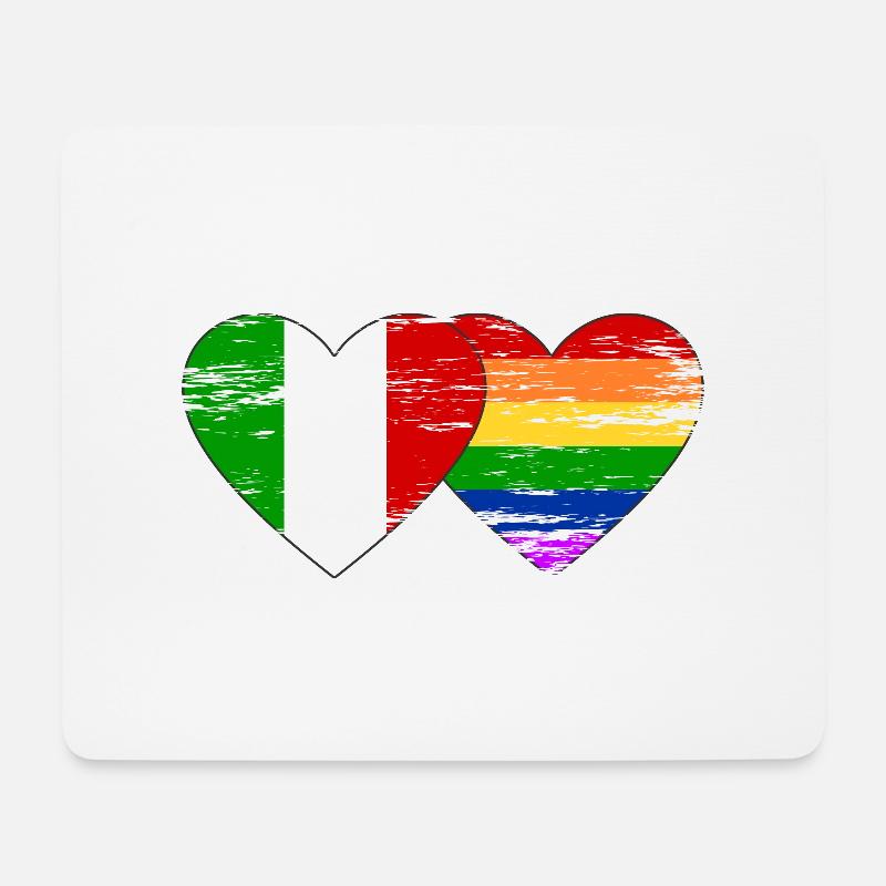 Italien Regenbogen Flagge used - Mousepad (Querformat) - Weiß