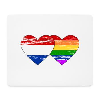 Holland Regenbogen Flagge used - Mousepad (Querformat) - Weiß - Vorne