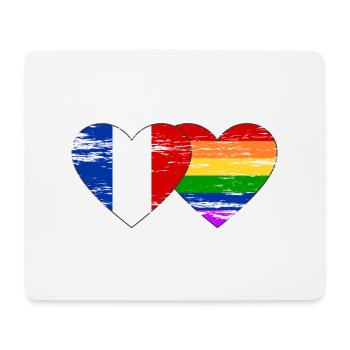 Drapeau arc-en-ciel de la France utilisé - Tapis de souris (format paysage) - blanc - Devant