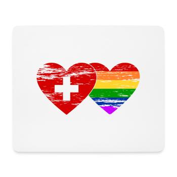 Schweiz Regenbogen Flagge used - Mousepad (Querformat) - Weiß - Vorne