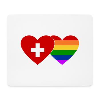 Schweiz Regenbogen Flagge - Mousepad (Querformat) - Weiß - Vorne
