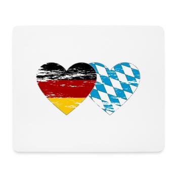 Deutschland Bayern Flagge Herz used - Mousepad (Querformat) - Weiß - Vorne