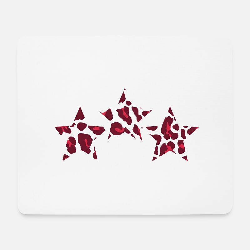 Leoparden-Sternen-Print - Mousepad (Querformat) - Weiß