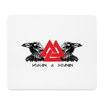 Hugin & Munin Vikings Corbeaux d’Odin Design celtique - Tapis de souris (format paysage) - blanc - Devant