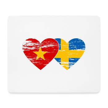 Vietnam Schweden Flagge Herz - Mousepad (Querformat) - Weiß - Vorne