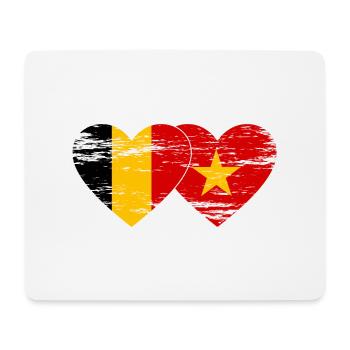 Belgien Vietnam Flagge Herz used - Mousepad (Querformat) - Weiß - Vorne