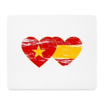 Vietnam Espagne Drapeau Coeur Utilisé - Tapis de souris (format paysage) - blanc - Devant