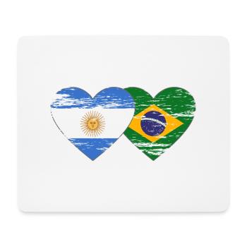 Argentine Brésil Drapeau Coeur Utilisé - Tapis de souris (format paysage) - blanc - Devant