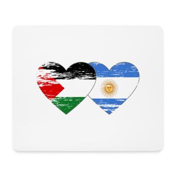 Palestine Argentine drapeau coeur utilisé - Tapis de souris (format paysage) - blanc - Devant