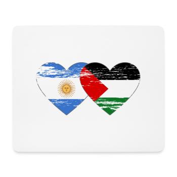 Argentinien Palästina Flagge Herz - Mousepad (Querformat) - Weiß - Vorne