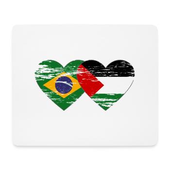 Brésil Palestine drapeau coeur utilisé - Tapis de souris (format paysage) - blanc - Devant