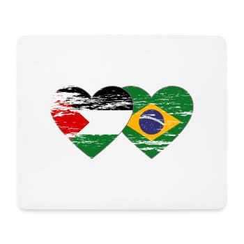 Palestine Brésil drapeau coeur utilisé - Tapis de souris (format paysage) - blanc - Devant