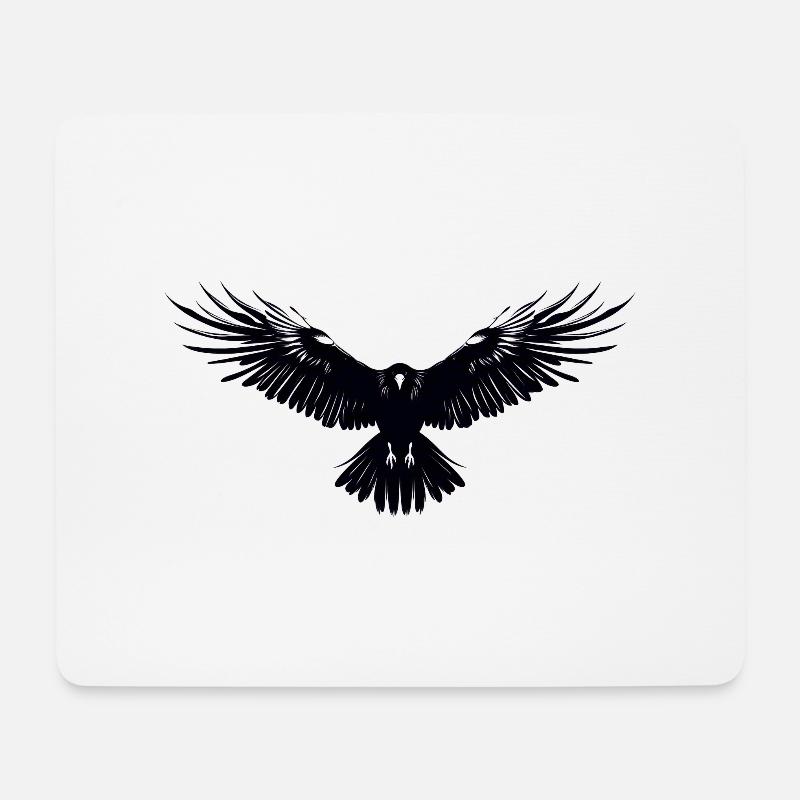Rabe - Mousepad (Querformat) - Weiß
