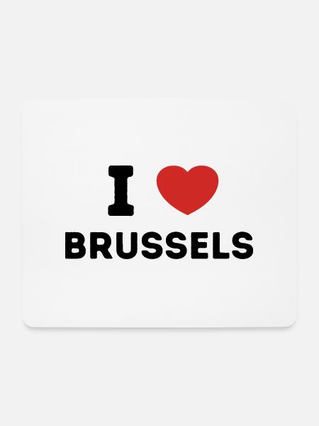 I Love with Heart Brussels - Mouse Pad (horizontal) - white