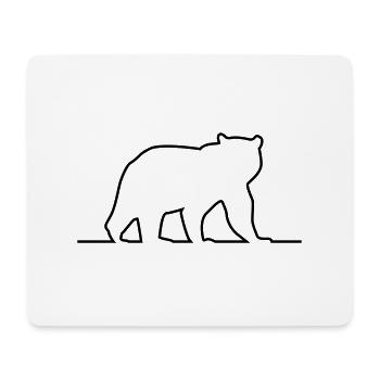 Silhouette d’ours - Tapis de souris (format paysage) - blanc - Devant