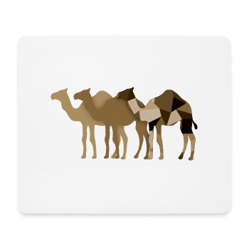 Chameaux - Tapis de souris (format paysage) - blanc - Devant