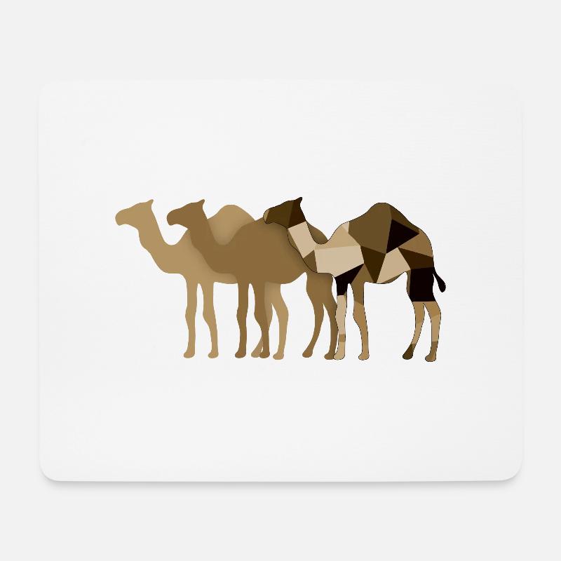 Kamele - Mousepad (Querformat) - Weiß