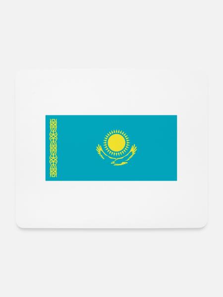 Kasachstan Flagge / Drapeau Kasachstan - Mousepad (Querformat) - Weiß