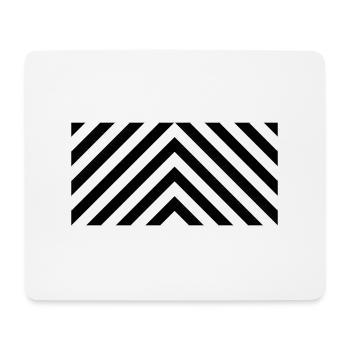 Schwarz-weißer Chevron-Hintergrund - Mousepad (Querformat) - Weiß - Vorne