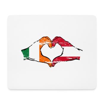 Ireland Austria Flag Hands Heart Shape Used - Mouse Pad (horizontal) - white - Front