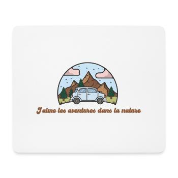 J'aime les aventures dans la nature - Tapis de souris (format paysage) - blanc - Devant