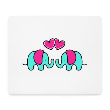baby elefanten - Mousepad (Querformat) - Weiß - Vorne