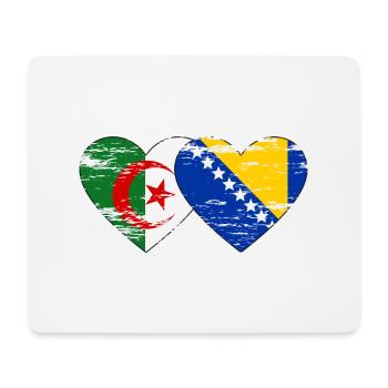 Algerien Bosnien Flagge Herz used - Mousepad (Querformat) - Weiß - Vorne