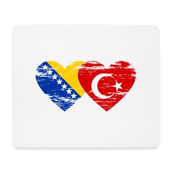Bosnia Turkey flag heart used - Mouse Pad (horizontal) - white - Front