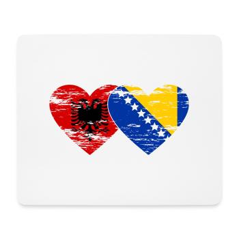 Albanien Bosnien Flagge Herz used - Mousepad (Querformat) - Weiß - Vorne