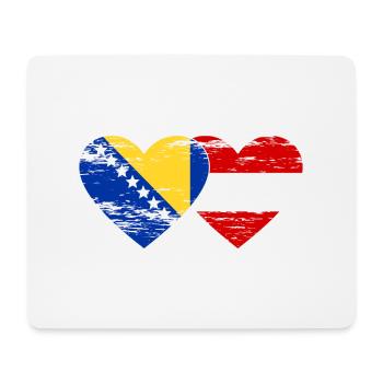Bosnia Austria Flag Heart used - Mouse Pad (horizontal) - white - Front