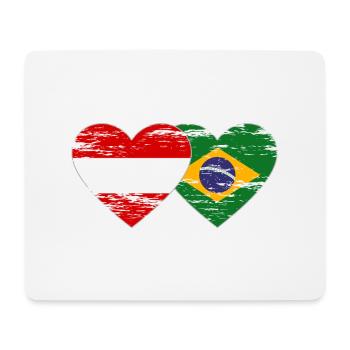 Austria Brazil Flag Heart Used - Mouse Pad (horizontal) - white - Front