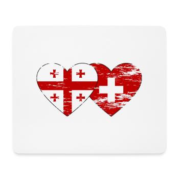 Géorgie Suisse Drapeau Coeur Utilisé - Tapis de souris (format paysage) - blanc - Devant
