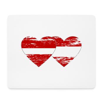 Latvia Austria Flag Heart Used - Mouse Pad (horizontal) - white - Front