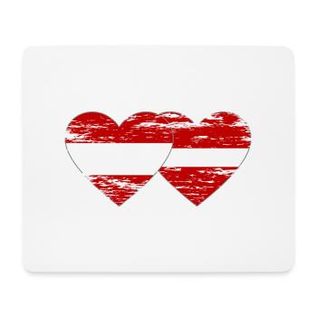 Autriche Lettonie drapeau coeur utilisé - Tapis de souris (format paysage) - blanc - Devant