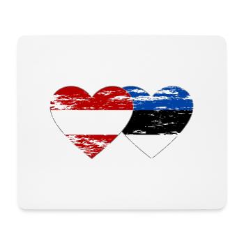 Österreich Estland Flagge Herz used - Mousepad (Querformat) - Weiß - Vorne