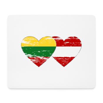 Lithuania Austria Flag Heart Used - Mouse Pad (horizontal) - white - Front
