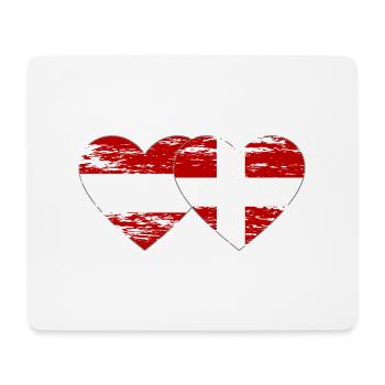 Autriche Danemark drapeau coeur utilisé - Tapis de souris (format paysage) - blanc - Devant