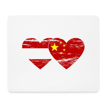 Austria China Flag Heart Used - Mouse Pad (horizontal) - white - Front