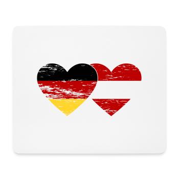 Germany Austria Flag Heart Used - Mouse Pad (horizontal) - white - Front