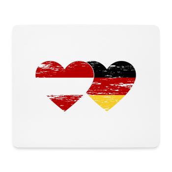 Austria Germany Flag Heart Used - Mouse Pad (horizontal) - white - Front
