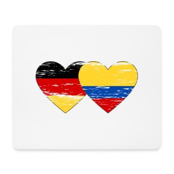 Germany Colombia Flag Heart Used - Mouse Pad (horizontal) - white - Front